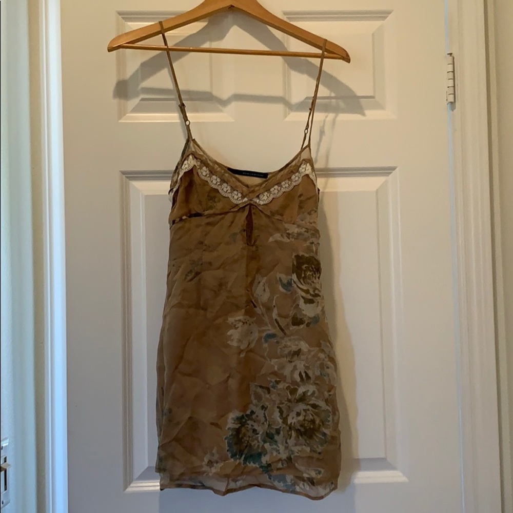 Floral tan At or Lombardini slip dress - 40